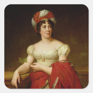Portrait von Madame de Stael Quadratischer Aufkleber