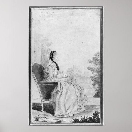 Portrait von Madame du Deffand, 1760 Poster (Vorne)