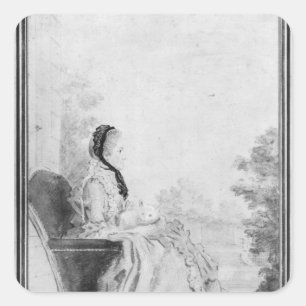 Portrait von Madame du Deffand, 1760 Quadratischer Aufkleber