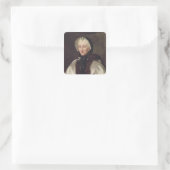Portrait von Madame Francoise de Graffigny Quadratischer Aufkleber (Tasche)