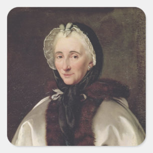 Portrait von Madame Francoise de Graffigny Quadratischer Aufkleber