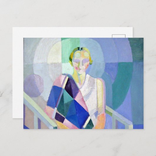 Portrait von Madame Heim von Robert Delaunay Postkarte (Vorne/Hinten)