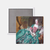 Portrait von Madame Pompadour, Boucher, 1756 Magnet (Vorderseite/Rückseite)