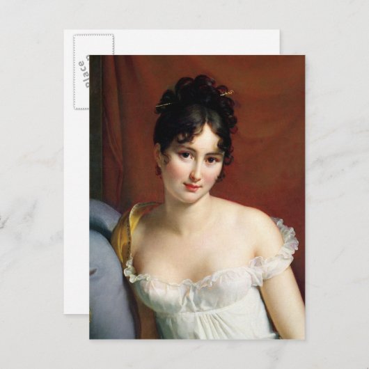 Portrait von Madame Recamier Postkarte (Vorne/Hinten)