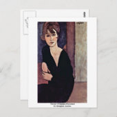 Portrait von Madame Reynouard von Modigliani Amede Postkarte (Vorne/Hinten)