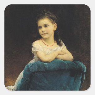 Portrait von Mademoiselle Franchetti, 1877 Quadratischer Aufkleber