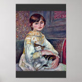 Portrait von Mademoiselle Julie Manet mit Katze Poster (Vorne)