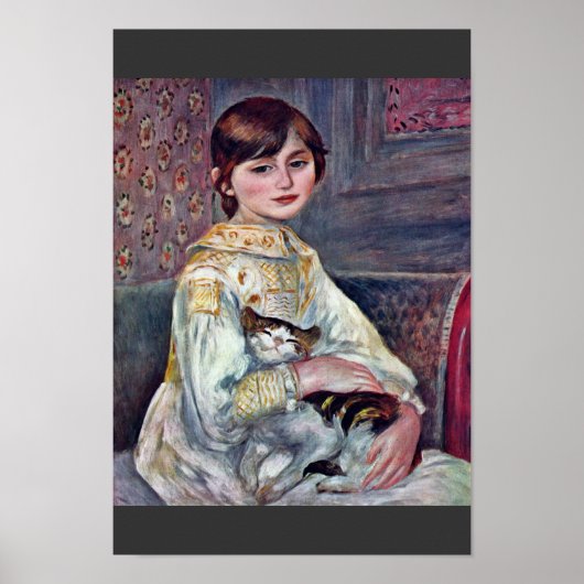 Portrait von Mademoiselle Julie Manet mit Katze Poster (Vorne)