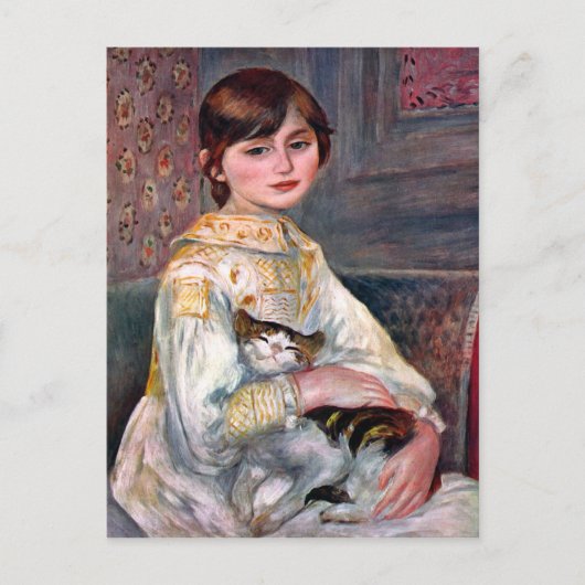 Portrait von Mademoiselle Julie Manet von Renoir Postkarte (Vorderseite)