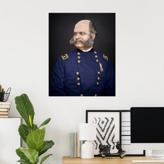 Portrait von Maj. General Ambrose Burnside Poster (Heimbüro)