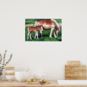 Portrait von Mare and Foal Horse Poster (Küche)