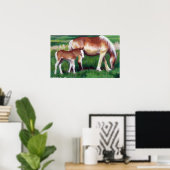 Portrait von Mare and Foal Horse Poster (Heimbüro)