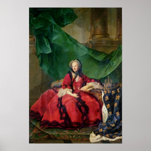 Portrait von Maria Leszczynska im Tagekleid Poster (Vorne)