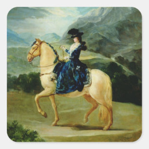 Portrait von Maria Teresa de Vallabriga auf Pferde Quadratischer Aufkleber