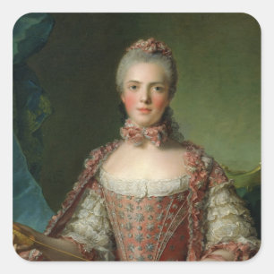 Portrait von Marie Adelaide 1756 Quadratischer Aufkleber