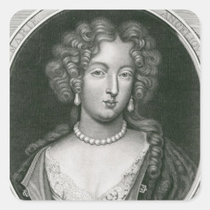 Portrait von Marie Angelique de Scoraille Quadratischer Aufkleber