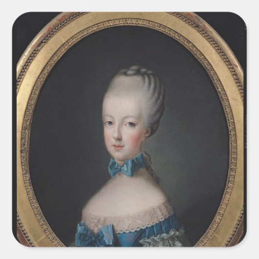 Portrait von Marie-Antoinette de Quadratischer Aufkleber (Vorderseite)
