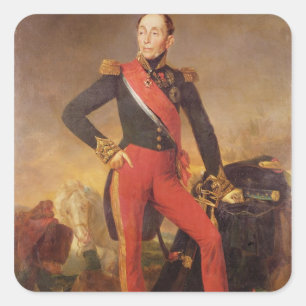Portrait von Marquis Emmanuel de Grouchy Quadratischer Aufkleber