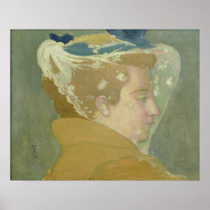 Portrait von Marthe mit einem weißen Schleier Poster
