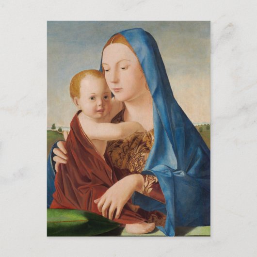 Portrait von Mary Holding Baby Jesus Postkarte (Vorderseite)