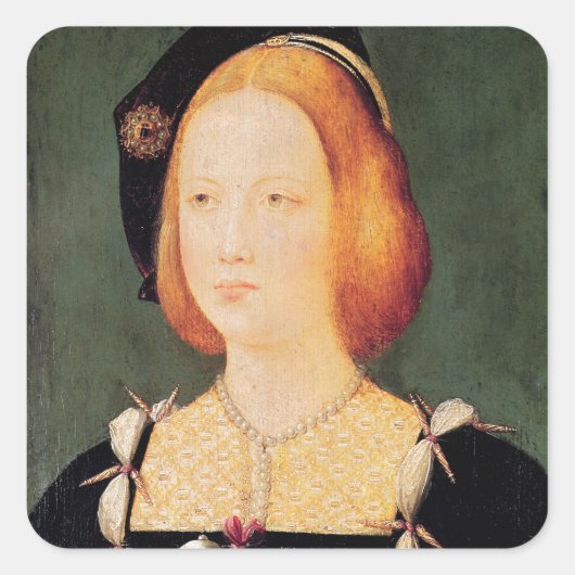 Portrait von Mary of England Quadratischer Aufkleber (Vorderseite)