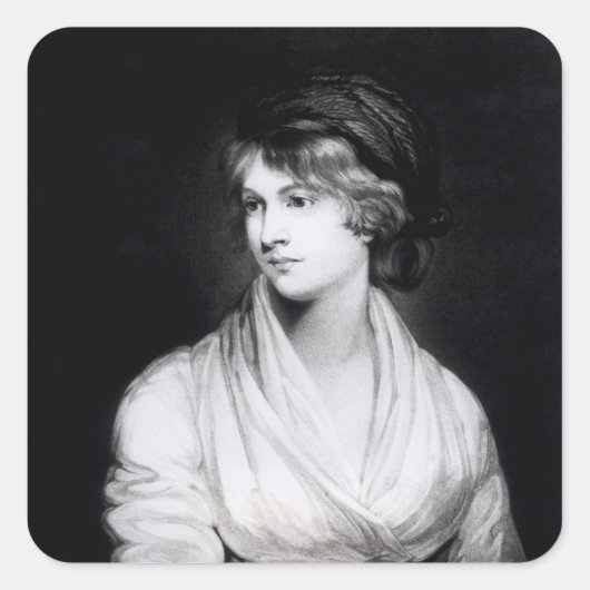 Portrait von Mary Wollstonecraft Godwin Quadratischer Aufkleber (Vorderseite)