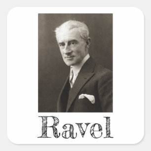 Portrait von Maurice Ravel (c. 1925) Quadratischer Aufkleber
