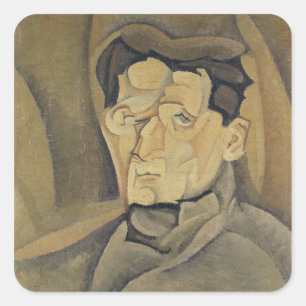 Portrait von Maurice Raynal 1911 Quadratischer Aufkleber