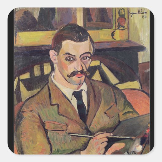 Portrait von Maurice Utrillo 1921 Quadratischer Aufkleber (Vorderseite)
