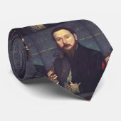 Portrait von Mensch und Falken Krawatte (Gerollt)