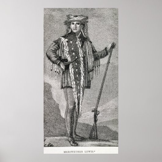 Portrait von Meriwether Lewis graviert Poster (Vorne)