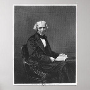 Portrait von Michael Faraday Poster