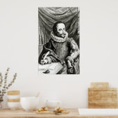 Portrait von Miguel de Cervantes Saavedra Poster (Küche)