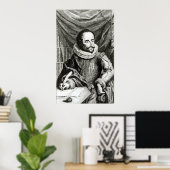 Portrait von Miguel de Cervantes Saavedra Poster (Heimbüro)