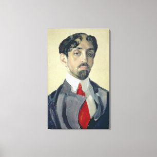 Portrait von Mikhail Kuzmin , 1909 Leinwanddruck