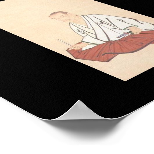Portrait von Miyamoto Musashi, Edo Periode Poster (Ecke)