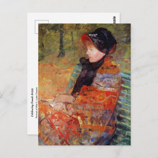 Portrait von Mlle C. Lydia Cassatt von Mary Cassat Postkarte (Vorne/Hinten)
