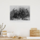 Portrait von Molly Pitcher beim Laden einer Kanone Poster (Küche)