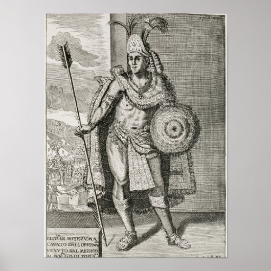 Portrait von Montezuma II Poster (Vorne)