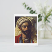 Portrait von Mustapha Postkarte (Stehend Vorderseite)