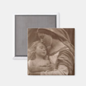 Portrait von Mutter und Kind (sepia Foto) Magnet (Vorderseite/Rückseite)