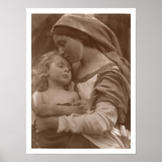 Portrait von Mutter und Kind (sepia Foto) Poster (Vorne)