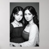 Portrait von Mutter und Tochter | Art der AI Poster (Vorne)