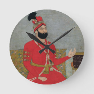 Portrait von Nadir Shah Afshar von Persia (1688-17 Runde Wanduhr