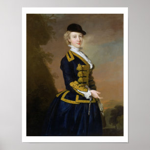 Portrait von Nancy Fortesque mit einem dunkelblaue Poster