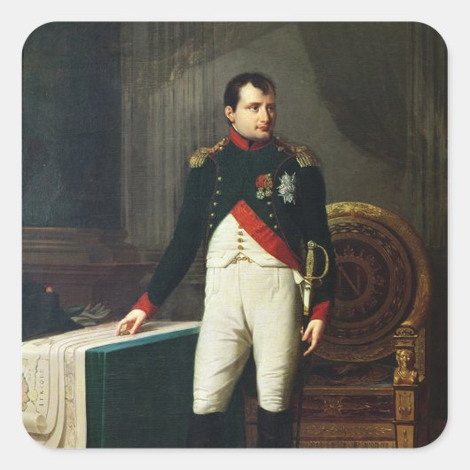 Portrait von Napoleon Bonaparte 1809 Quadratischer Aufkleber (Vorderseite)