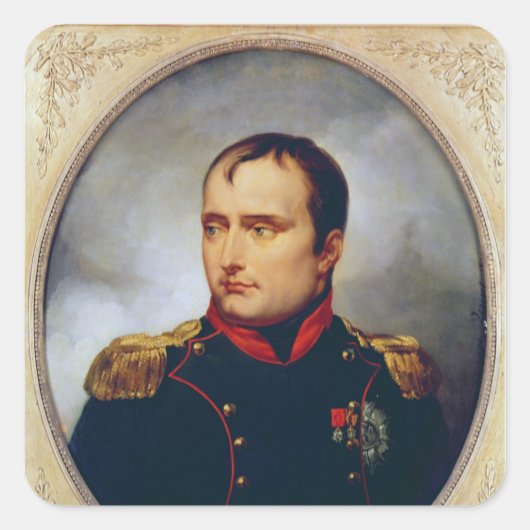 Portrait von Napoleon I, 1815 Quadratischer Aufkleber (Vorderseite)