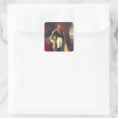 Portrait von Napoleon III Kaiser von Frankreich Quadratischer Aufkleber (Tasche)