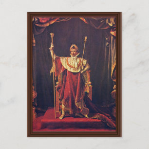 Portrait von Napoleon in kaiserlichen Gewändern vo Postkarte