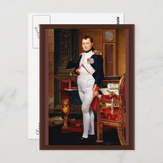 Portrait von Napoleon in seiner Studie von Jacques Postkarte (Vorne/Hinten)